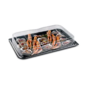 Sabert - Plat rect. 55x37cm Noir - 10 pces